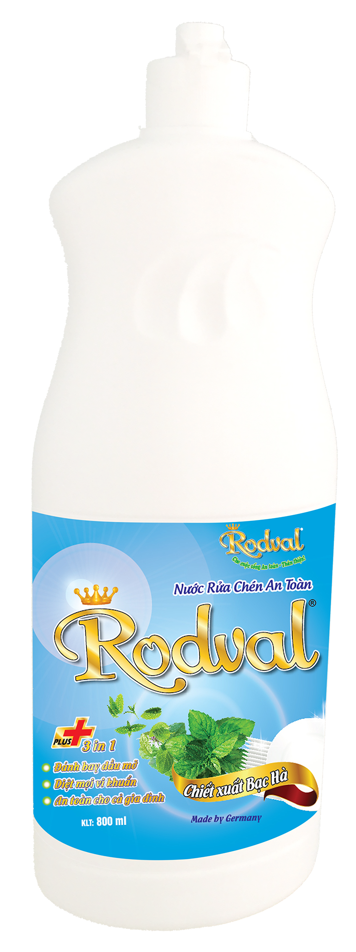 Nước rửa chén Rodval hương bạc hà 800ml